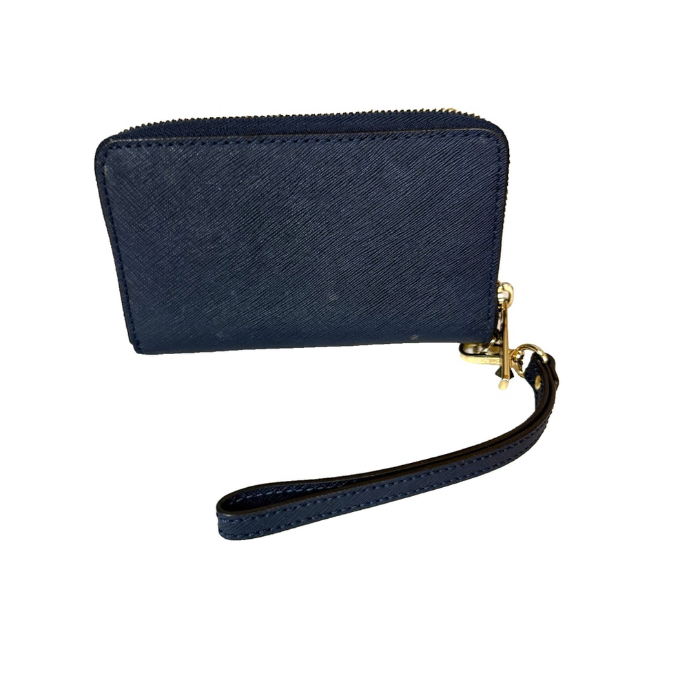 Michael Kors Navy and Gold Studded Grayson Wristlet Small Clutch - Picture 8 of 15